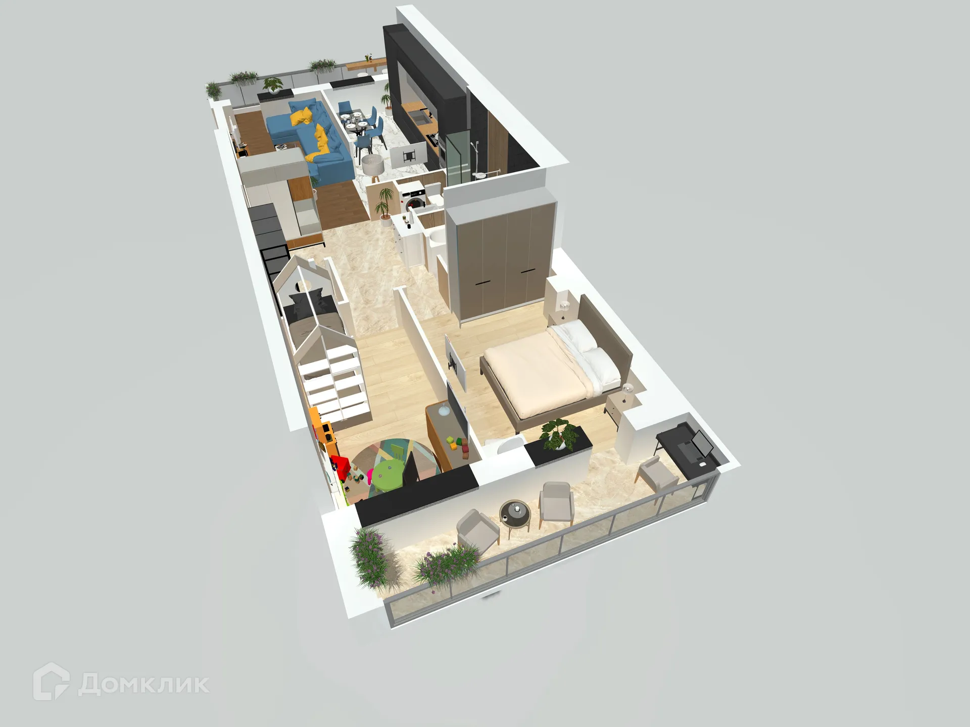 Планировка 3-комнатной квартиры 80.15 м² в ЖК Петровский парк, г. Волгоград — фото 4