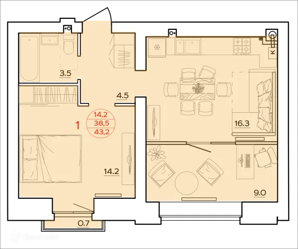 Квартира в ЖК Времена Года