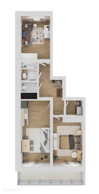 Планировка 2-комнатной квартиры 66.2 м² в ЖК Рубин, г. Волгоград — фото 3