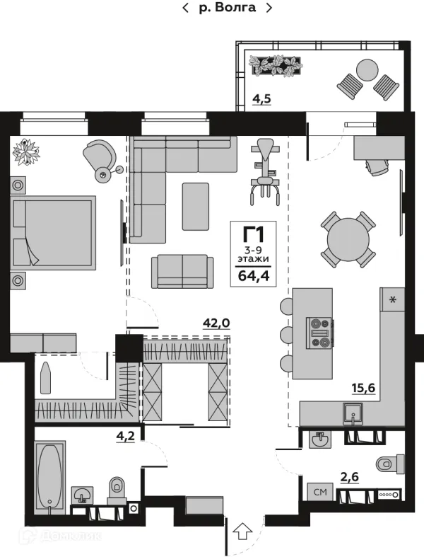 Квартира в ЖК Волго-Дон