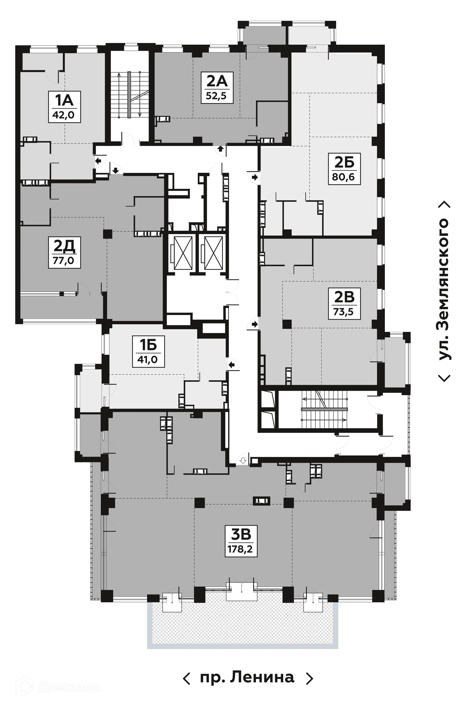 Планировка 2-комнатной квартиры 78.49 м² в ЖК АРБАТ, г. Волгоград — фото 27