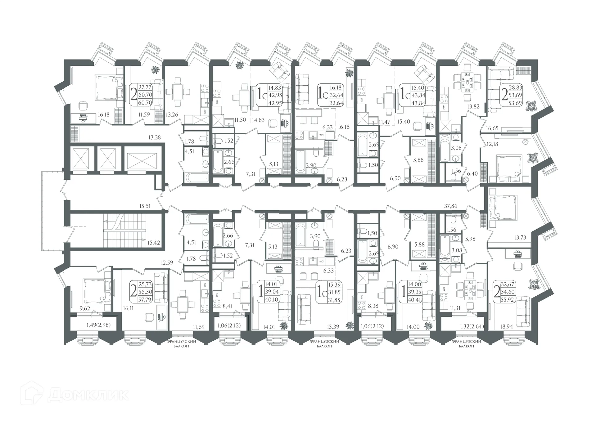 Планировка студии квартиры 31.85 м² в ЖК DOLCE VITA, г. Волгоград — фото 3