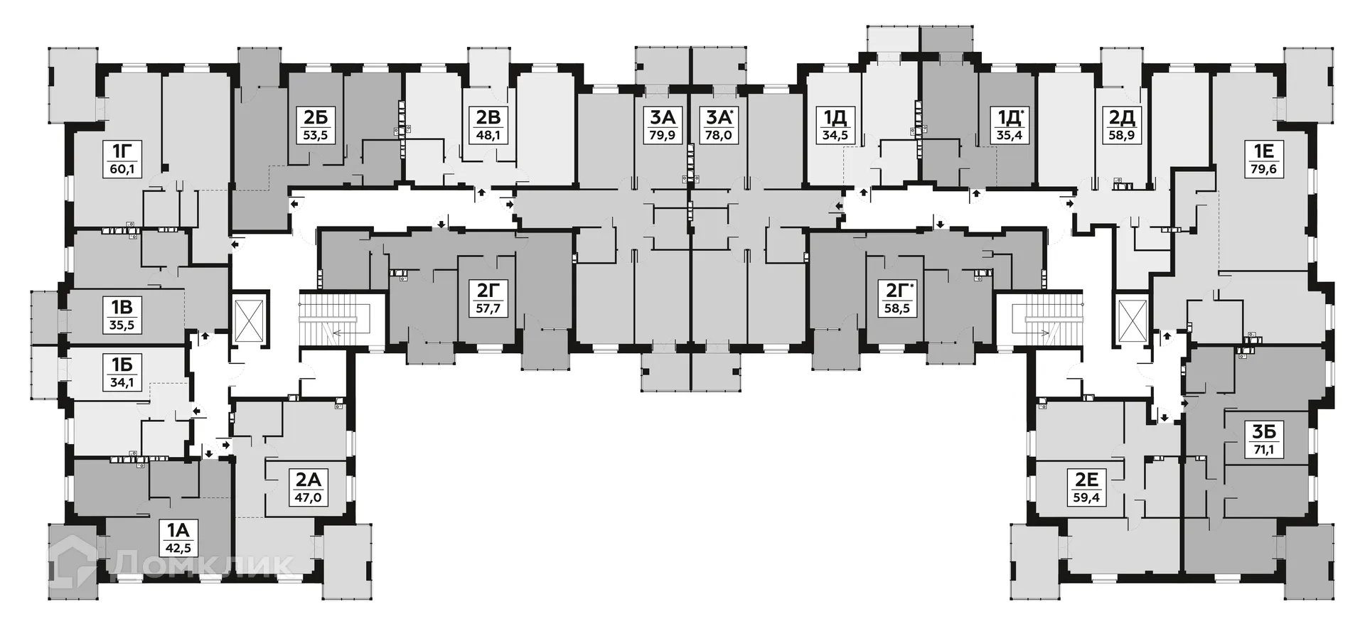 Планировка 3-комнатной квартиры 71.05 м² в ЖК "Лапшин Loft (Лапшин Лофт)", г. Волгоград — фото 33