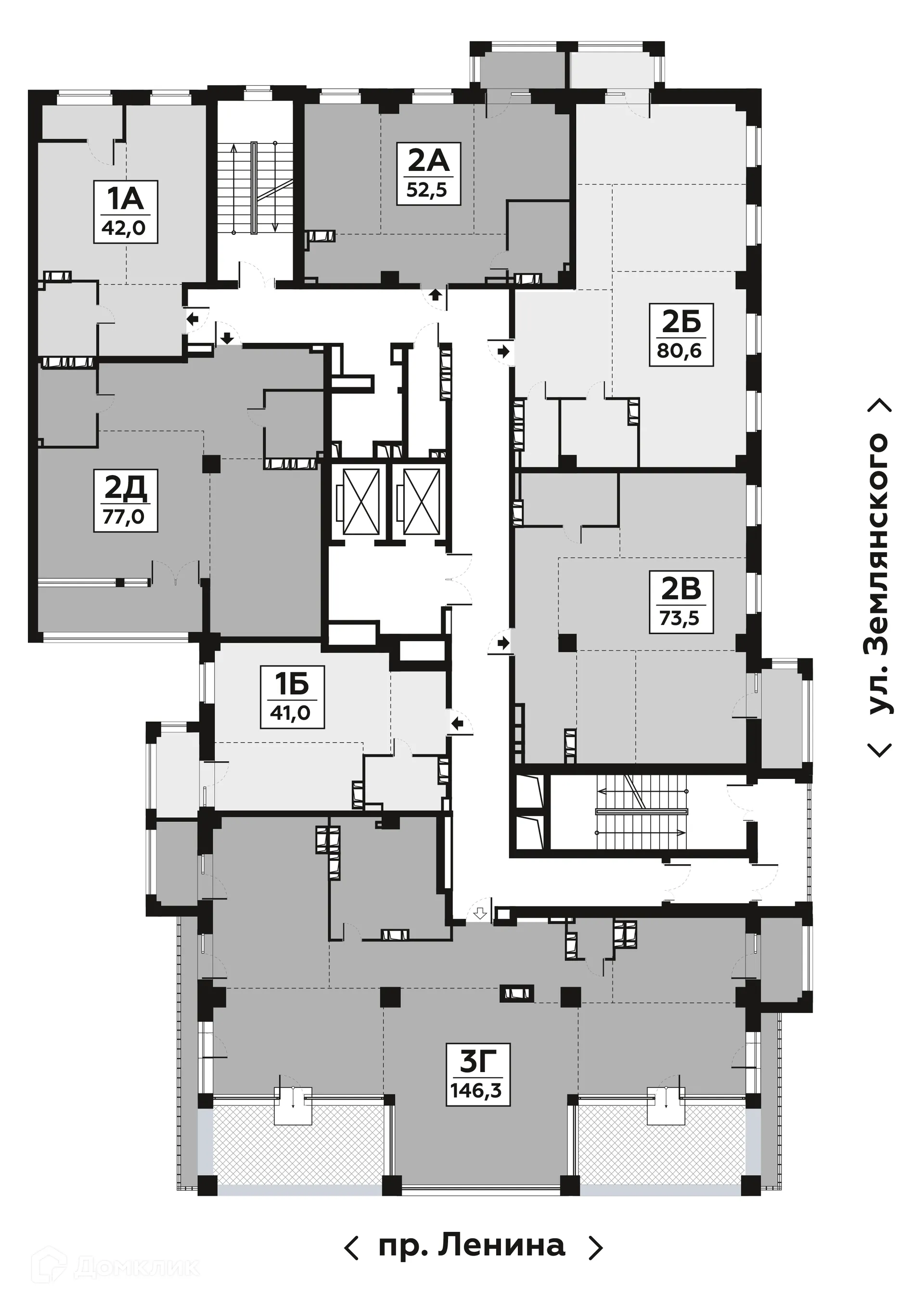 Планировка 2-комнатной квартиры 84.75 м² в ЖК АРБАТ, г. Волгоград — фото 26