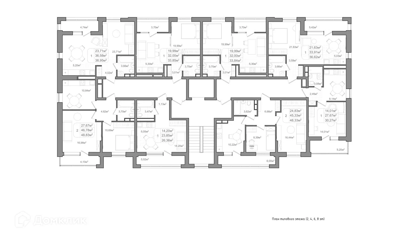 Планировка студии квартиры 38.95 м² в ЖК ФАКУЛЬТЕТ, г. Волгоград — фото 2