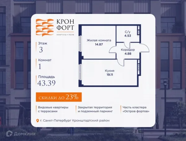 Квартира в ЖК Кронфорт. Центральный