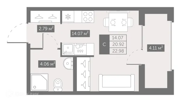 Квартира в ЖК UP-квартал Новый Московский