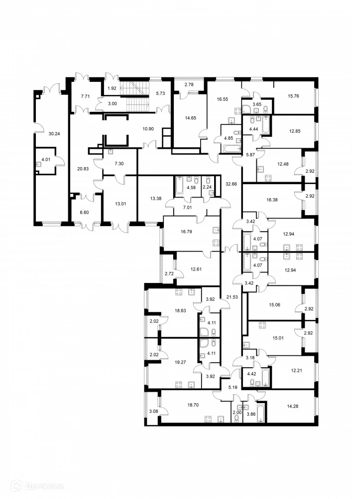 Планировка 1-комнатной квартиры 37.1 м² в ЖК Квартал Заречье, г. Санкт-Петербург — фото 2