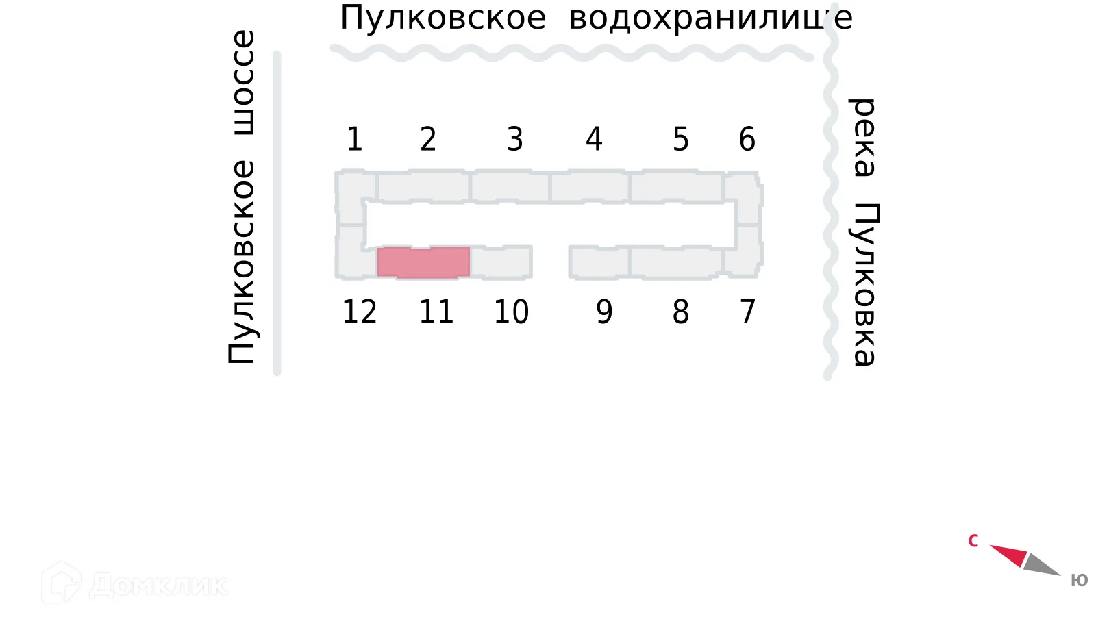 Планировка 1-комнатной квартиры 36.5 м² в ЖК Пулково Lake (Лейк), г. Санкт-Петербург — фото 2