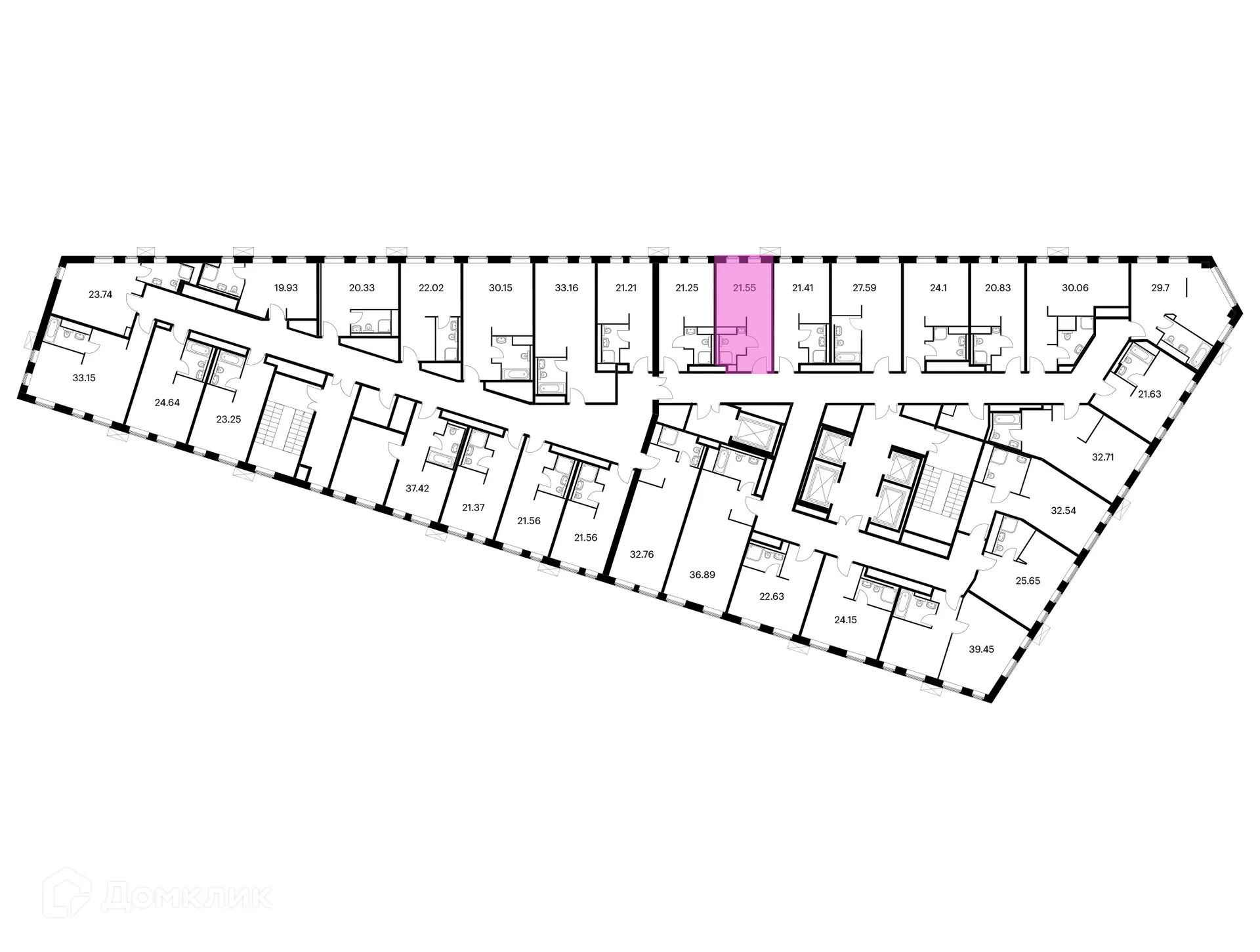Планировка студии квартиры 21.55 м² в ЖК Вольта, г. Санкт-Петербург — фото 2