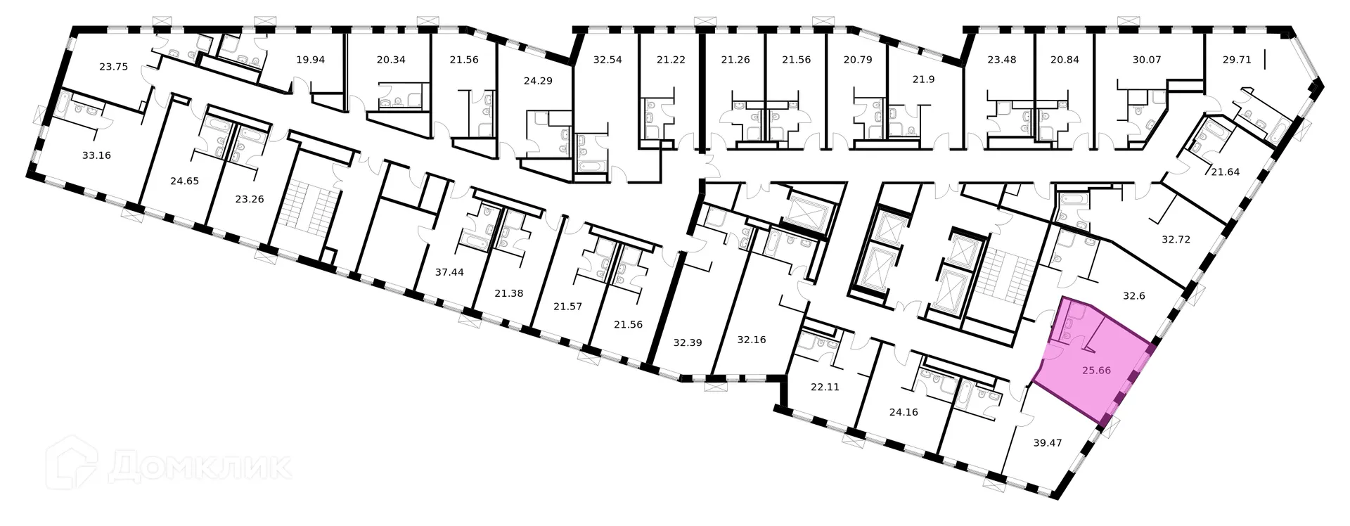 Планировка студии квартиры 25.66 м² в ЖК Вольта, г. Санкт-Петербург — фото 2