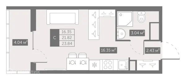 Квартира в ЖК UP-квартал Новый Московский