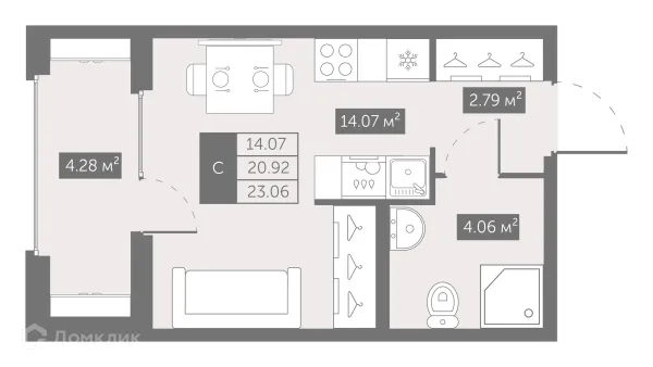 Квартира в ЖК UP-квартал Новый Московский