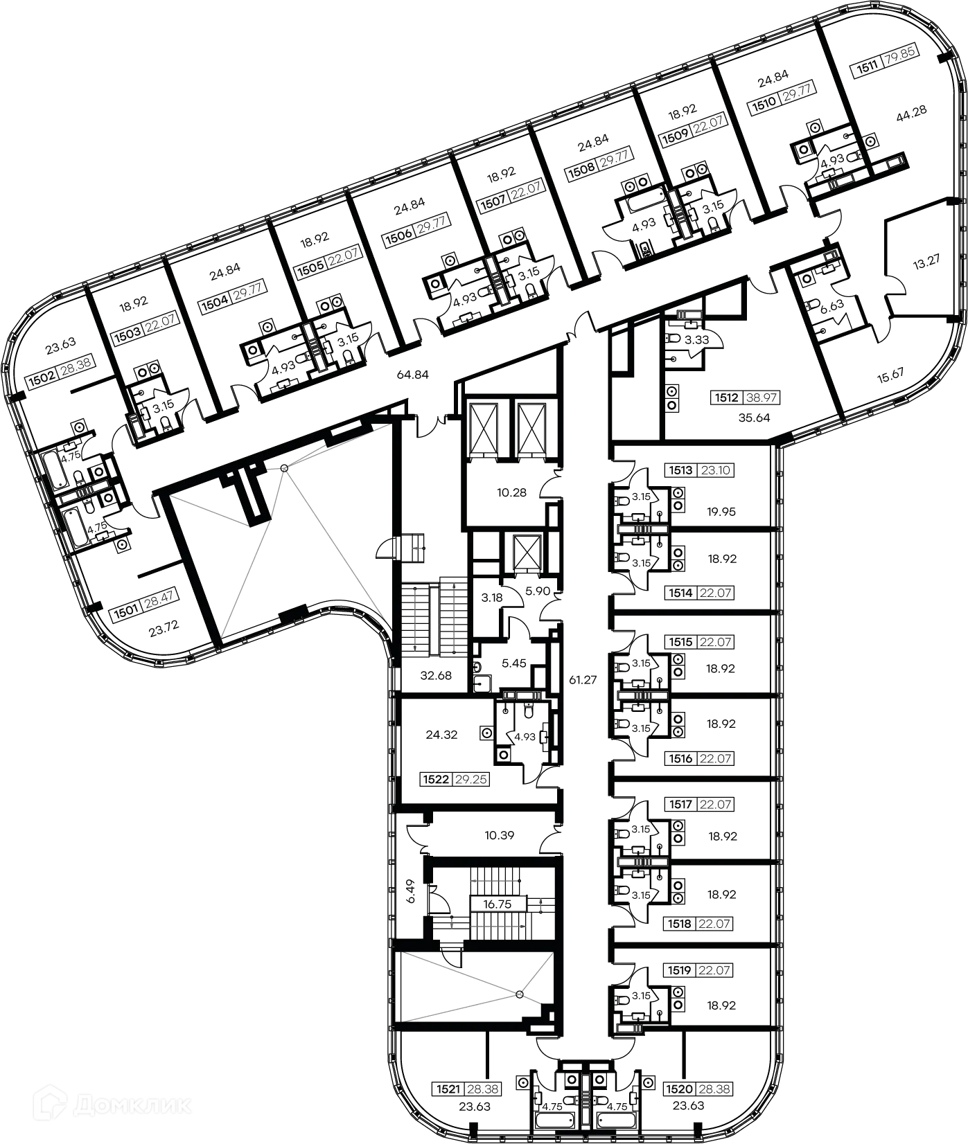 Планировка студии квартиры 28.4 м² в ЖК GloraX Заневский, г. Санкт-Петербург — фото 2