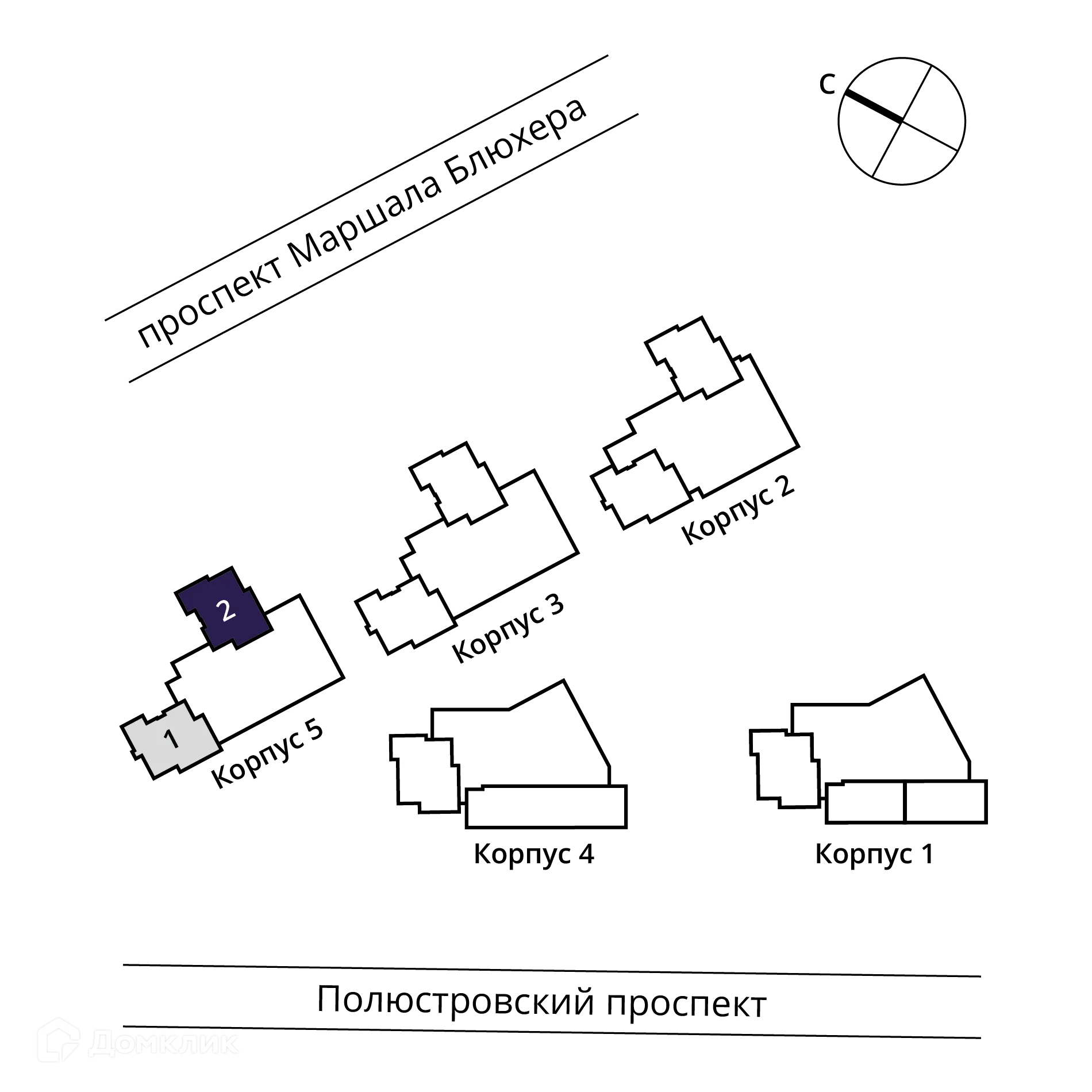 Планировка 3-комнатной квартиры 68.4 м² в ЖК БелАрт, г. Санкт-Петербург — фото 3