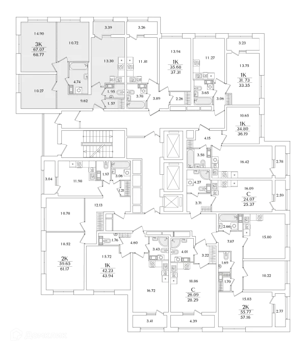 3 комн. в ЖК БелАрт