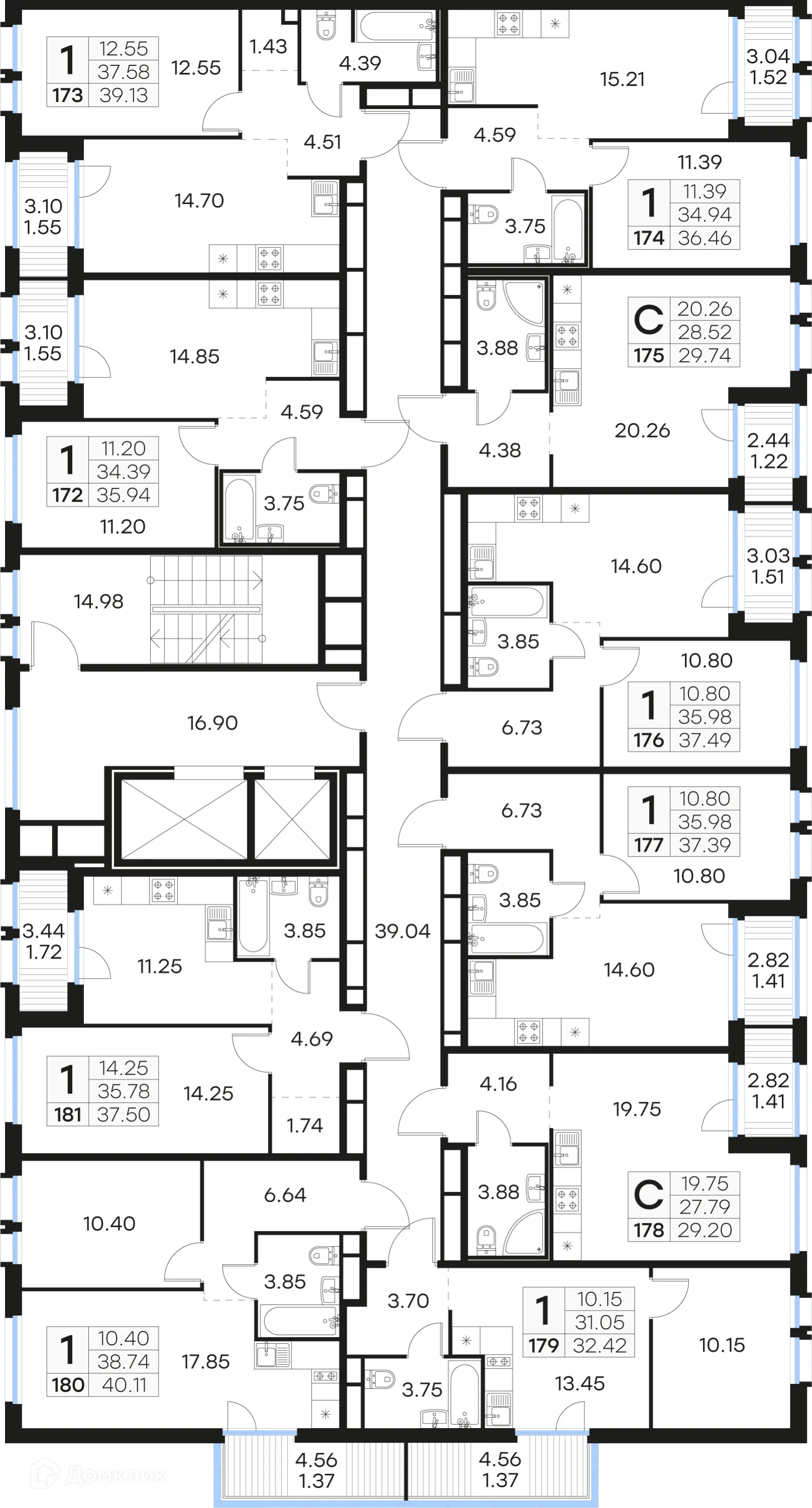 Планировка 1-комнатной квартиры 37.5 м² в ЖК GloraX Парголово (Глоракс Парголово), г. Санкт-Петербург — фото 2