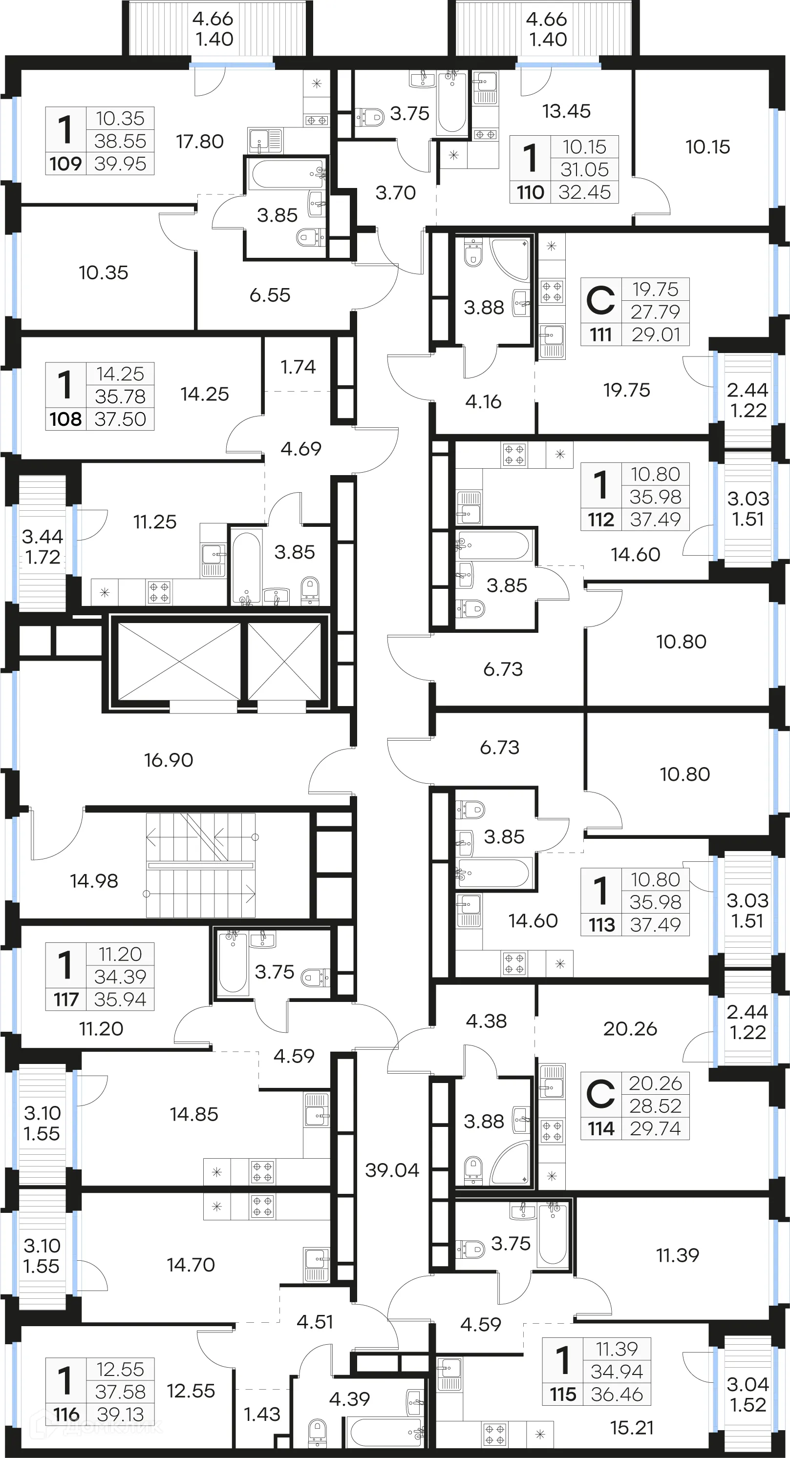 Планировка студии квартиры 29.74 м² в ЖК GloraX Парголово (Глоракс Парголово), г. Санкт-Петербург — фото 2