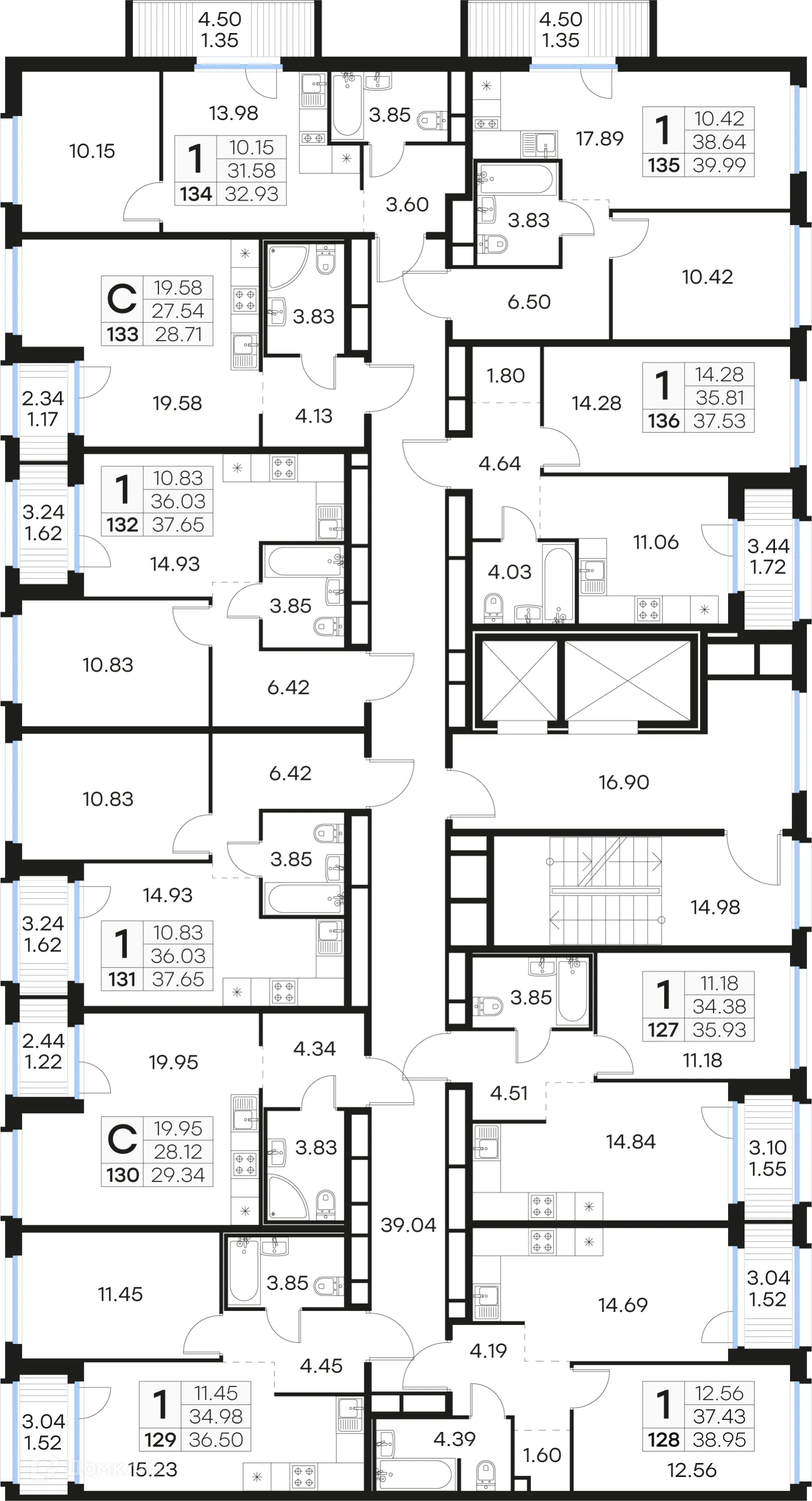Планировка 1-комнатной квартиры 37.65 м² в ЖК GloraX Парголово (Глоракс Парголово), г. Санкт-Петербург — фото 2