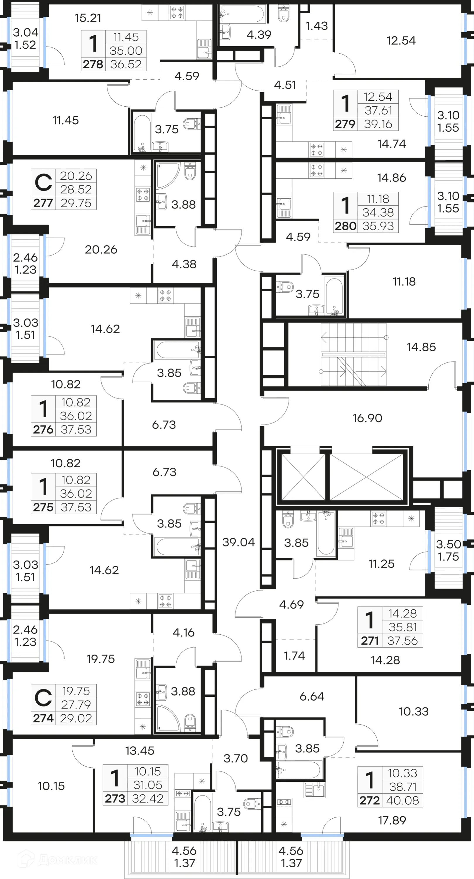Планировка студии квартиры 29.02 м² в ЖК GloraX Парголово (Глоракс Парголово), г. Санкт-Петербург — фото 2