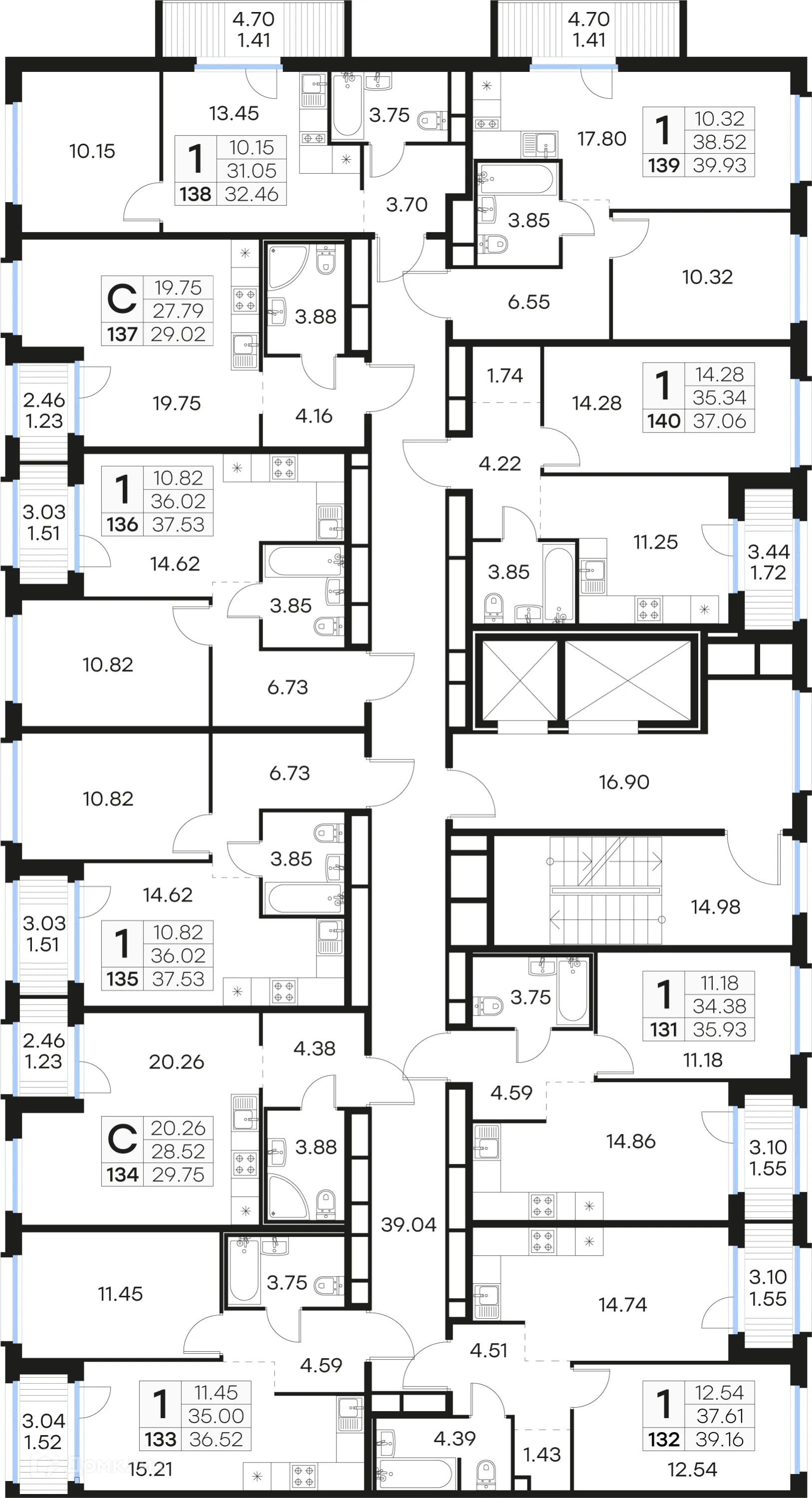 Планировка студии квартиры 29.75 м² в ЖК GloraX Парголово (Глоракс Парголово), г. Санкт-Петербург — фото 2