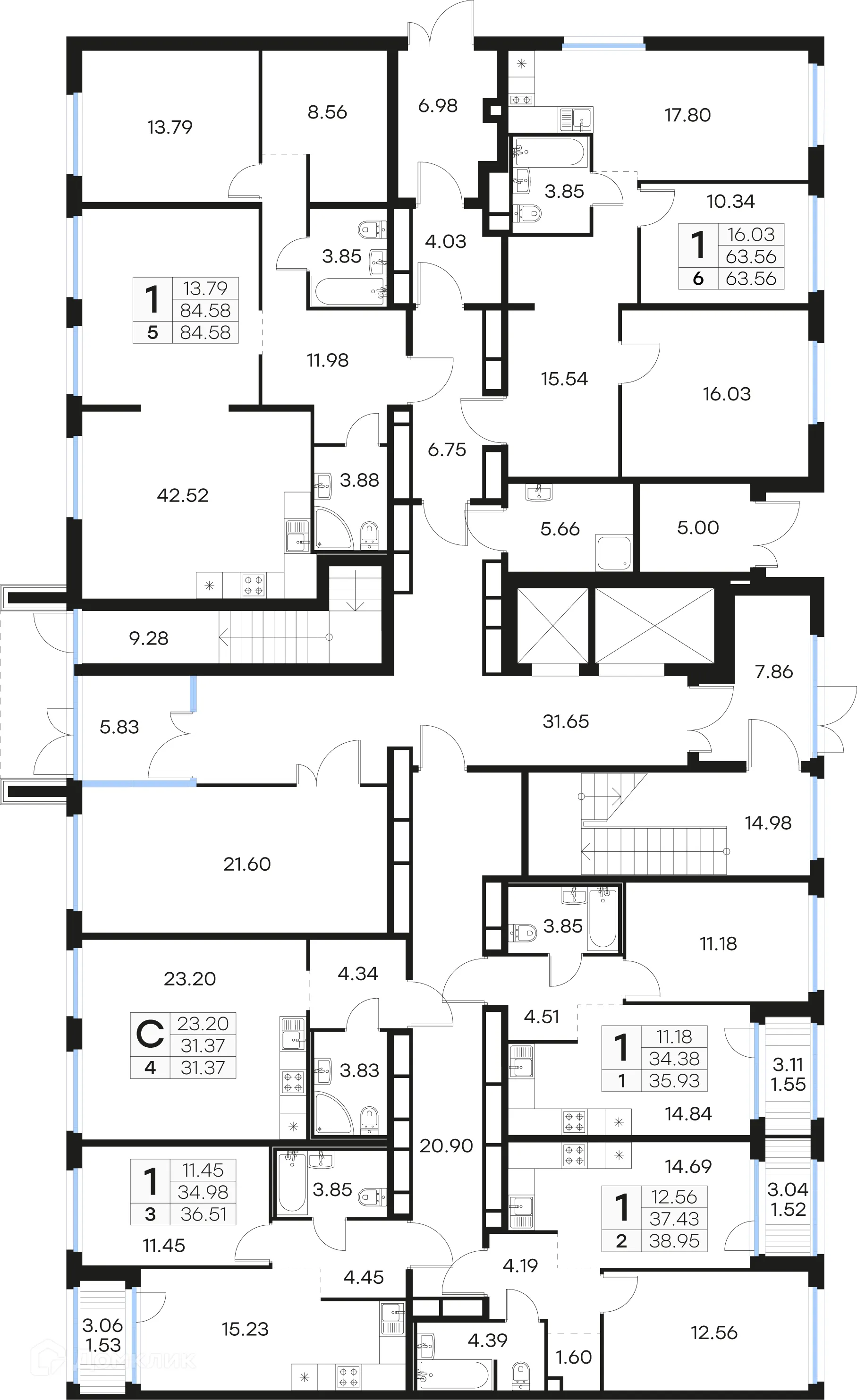 Планировка студии квартиры 31.37 м² в ЖК GloraX Парголово (Глоракс Парголово), г. Санкт-Петербург — фото 2