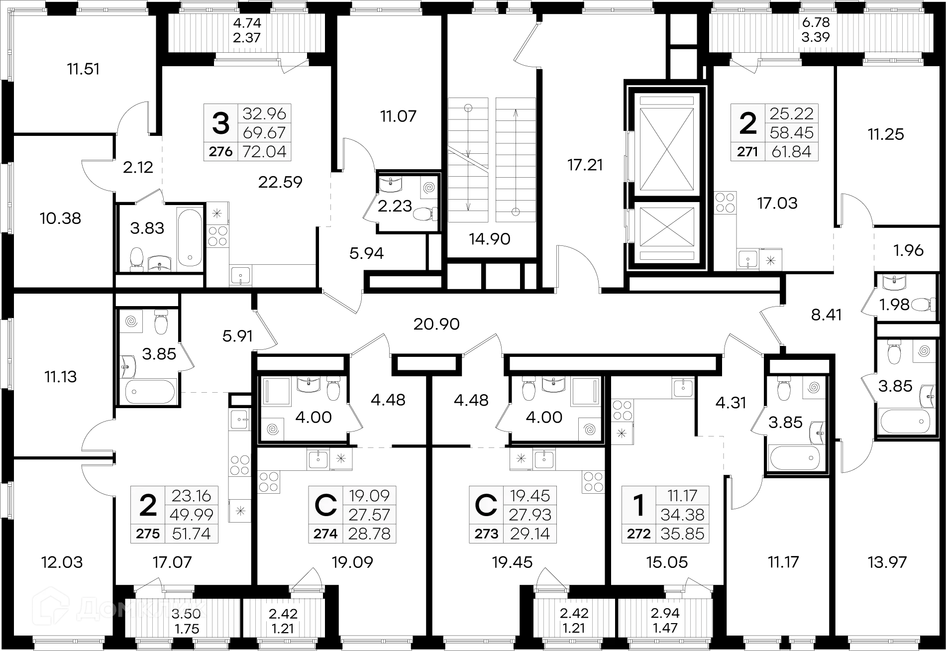 Планировка студии квартиры 28.78 м² в ЖК GloraX Парголово (Глоракс Парголово), г. Санкт-Петербург — фото 2