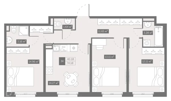 Квартира в ЖК "ZOOM на Неве"