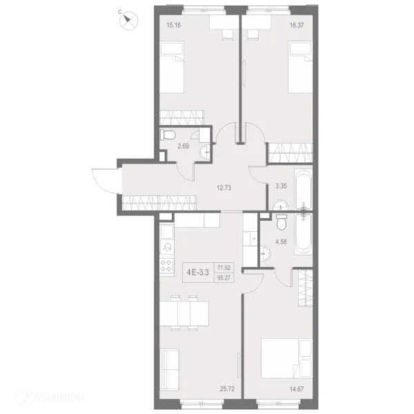 Квартира в ЖК "ZOOM на Неве"