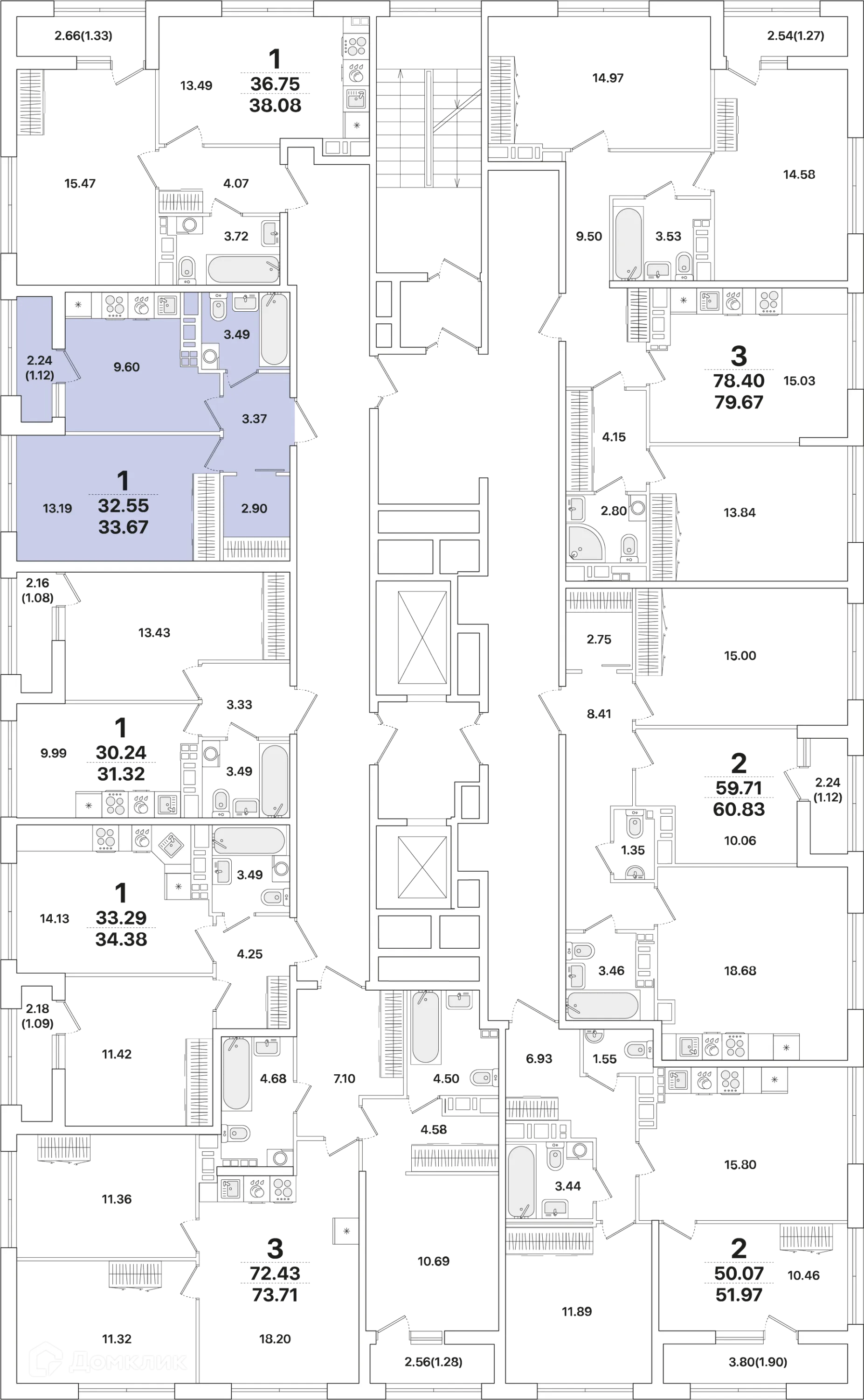 Планировка 1-комнатной квартиры 33.7 м² в ЖК Академик, г. Санкт-Петербург — фото 2