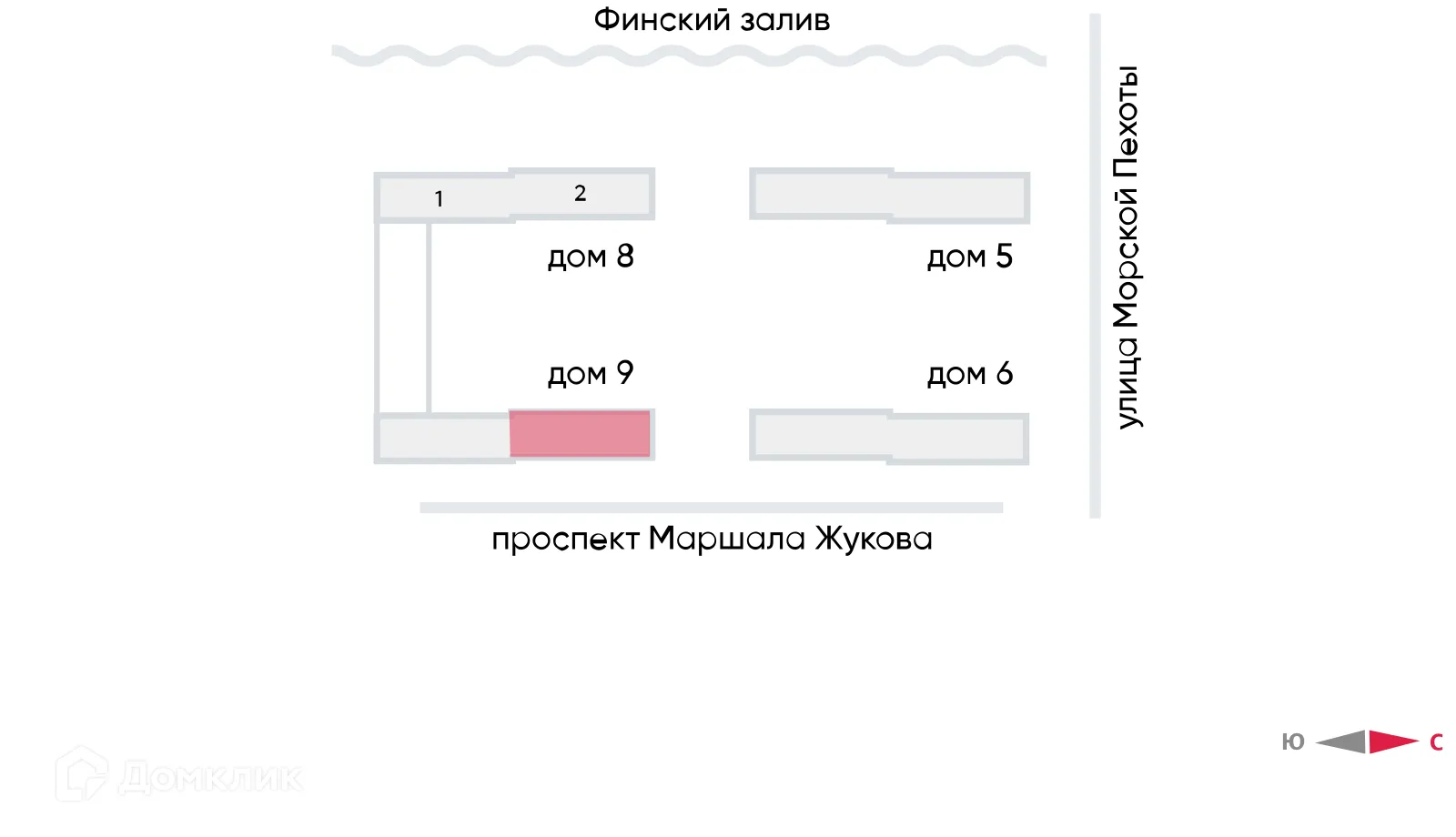 Планировка студии квартиры 21.96 м² в ЖК Морская миля, г. Санкт-Петербург — фото 2