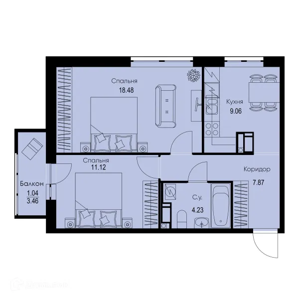 Квартира в ЖК ID Kudrovo II (Айди Кудрово II)