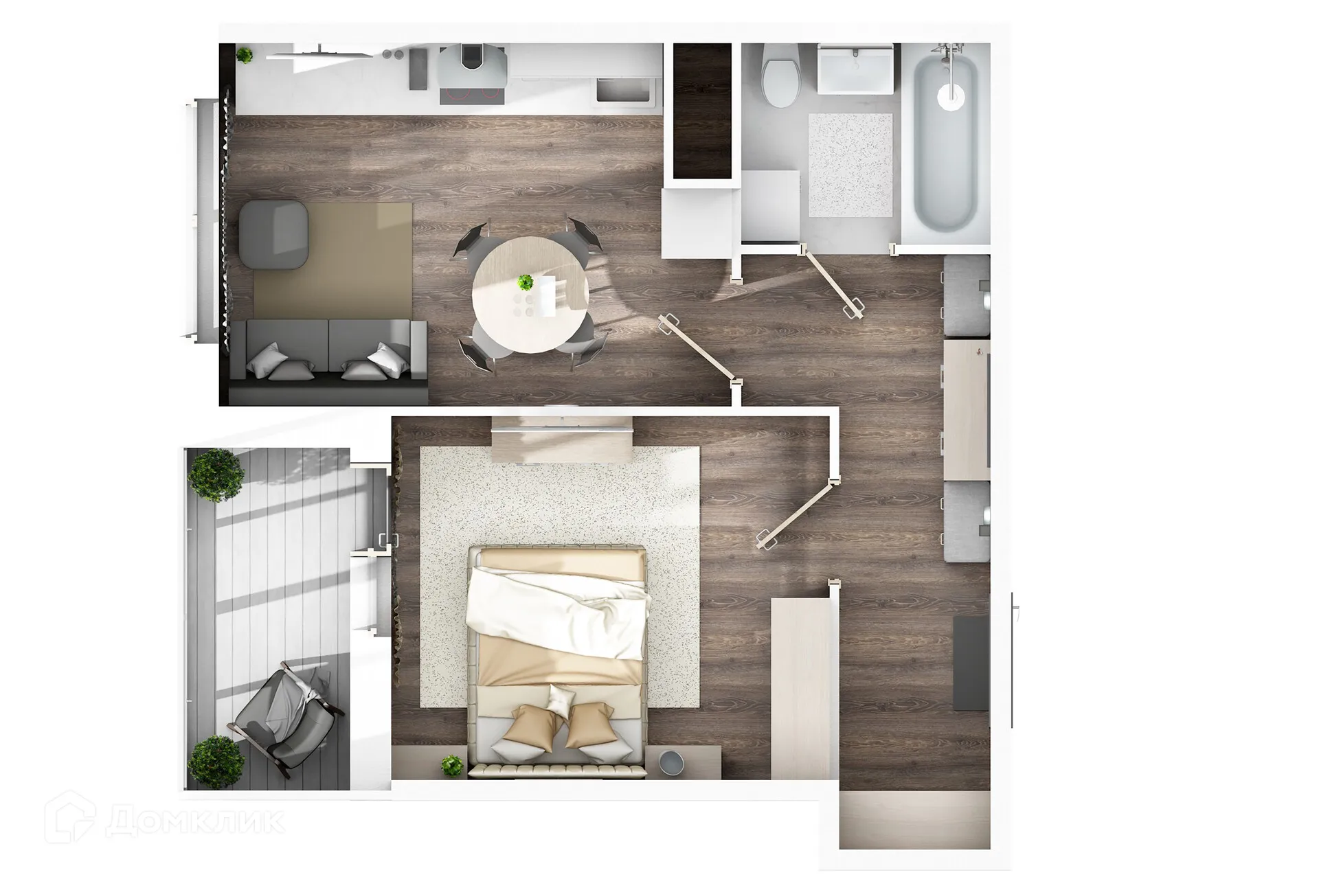 Планировка 1-комнатной квартиры 37.74 м² в ЖК Новикола, г. Санкт-Петербург — фото 3