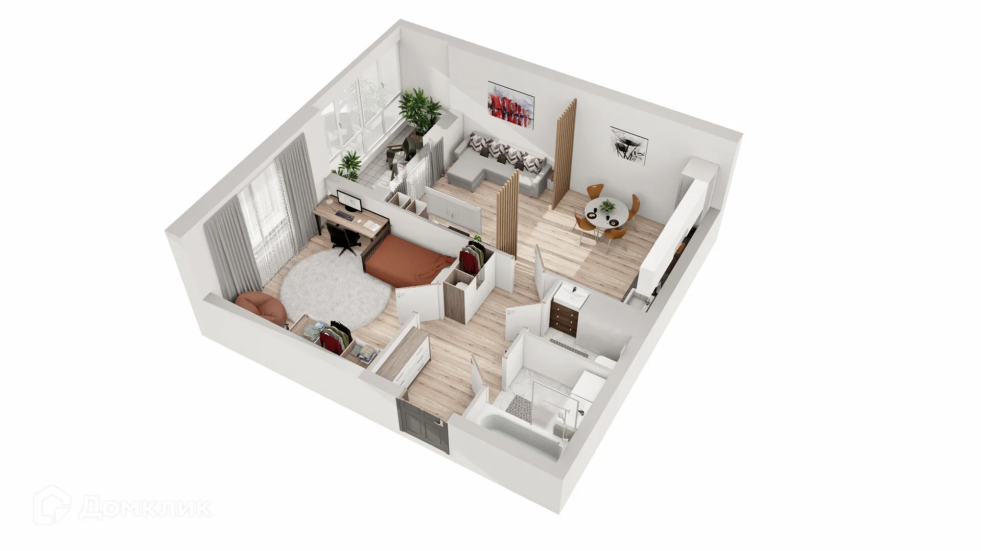 Планировка 2-комнатной квартиры 53.01 м² в ЖК Новикола, г. Санкт-Петербург — фото 3