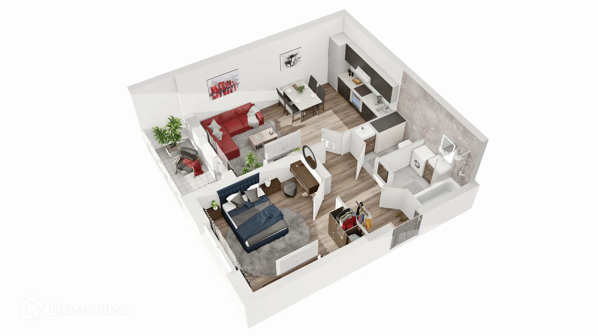 Планировка 2-комнатной квартиры 53.01 м² в ЖК Новикола, г. Санкт-Петербург — фото 6