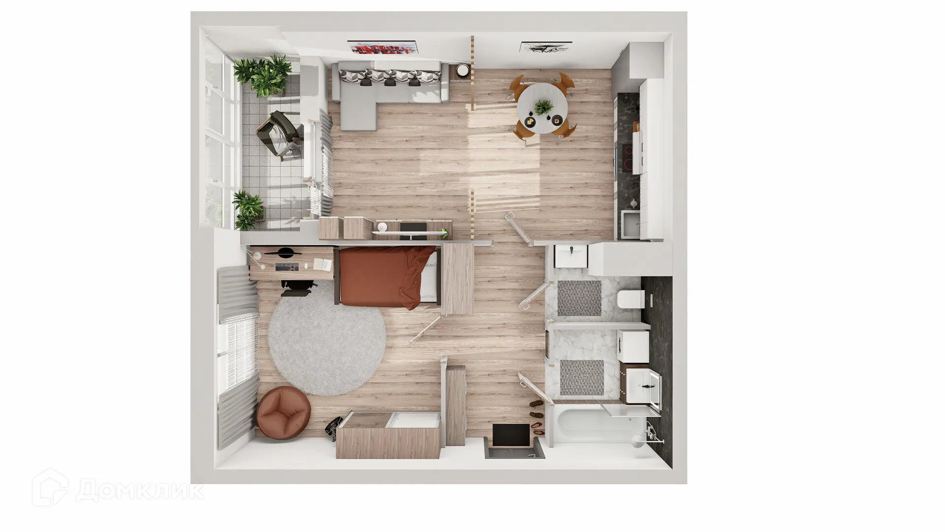 Планировка 2-комнатной квартиры 53.01 м² в ЖК Новикола, г. Санкт-Петербург — фото 8