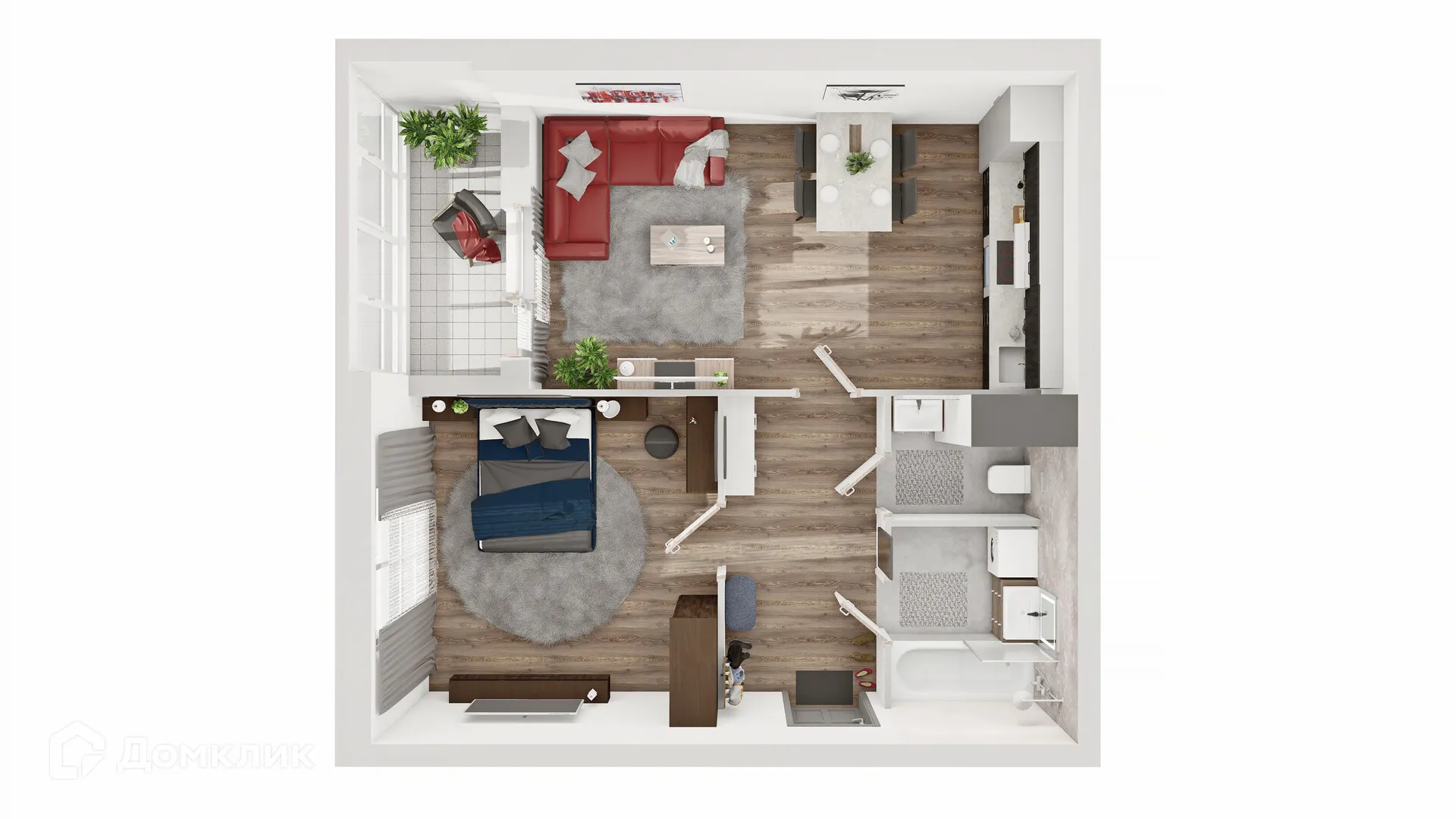 Планировка 2-комнатной квартиры 53.01 м² в ЖК Новикола, г. Санкт-Петербург — фото 9