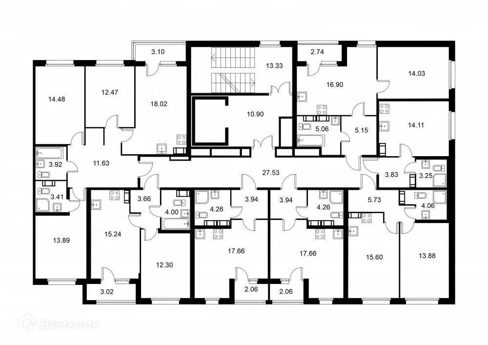 Планировка студии квартиры 21.19 м² в ЖК Квартал Заречье, г. Санкт-Петербург — фото 2