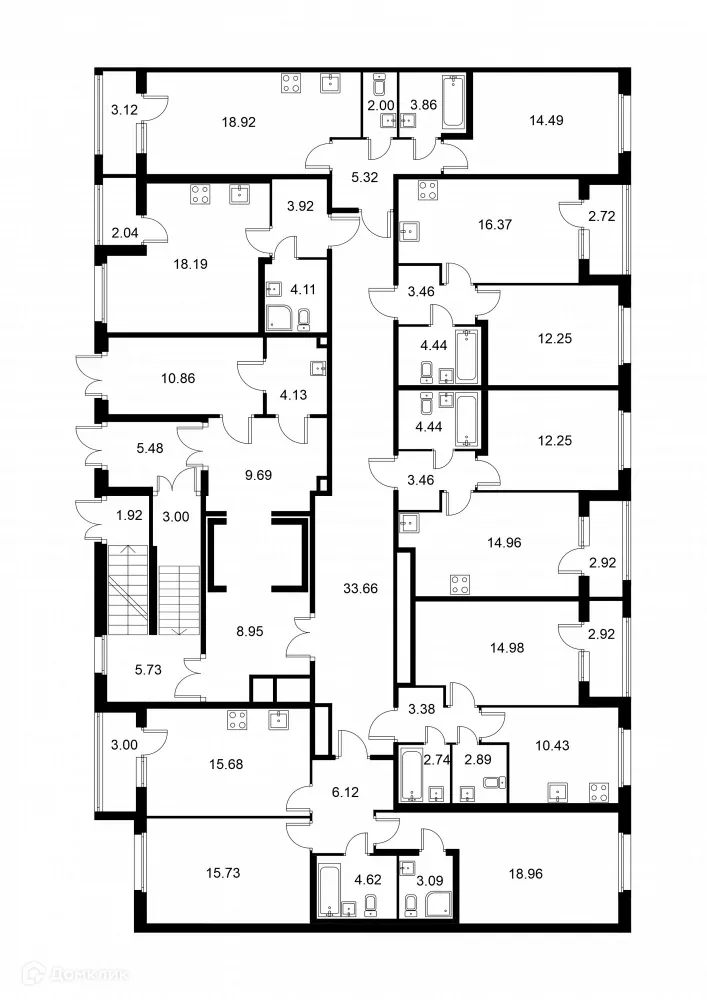 Планировка 1-комнатной квартиры 36.57 м² в ЖК Квартал Заречье, г. Санкт-Петербург — фото 2