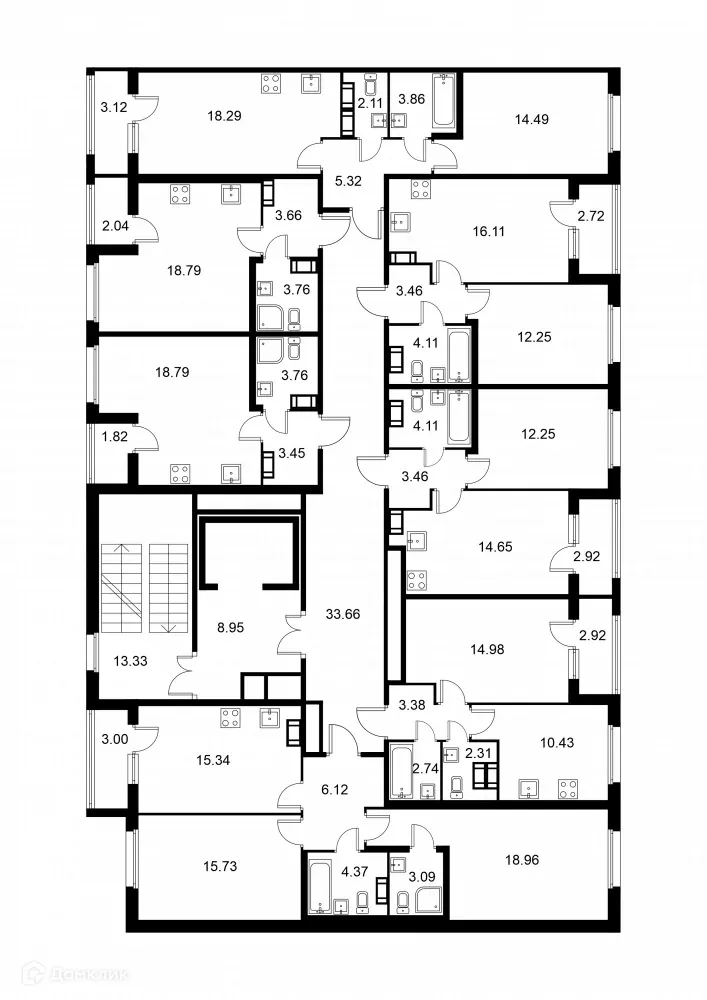 Планировка 1-комнатной квартиры 35.3 м² в ЖК Квартал Заречье, г. Санкт-Петербург — фото 2