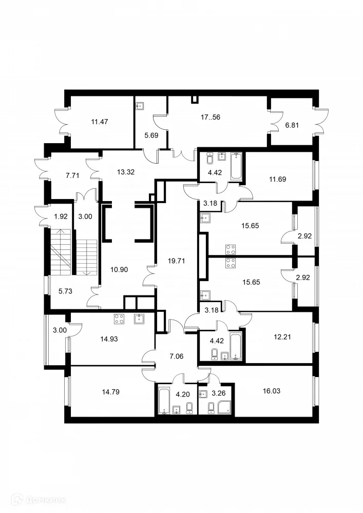 Планировка 1-комнатной квартиры 36.4 м² в ЖК Квартал Заречье, г. Санкт-Петербург — фото 2