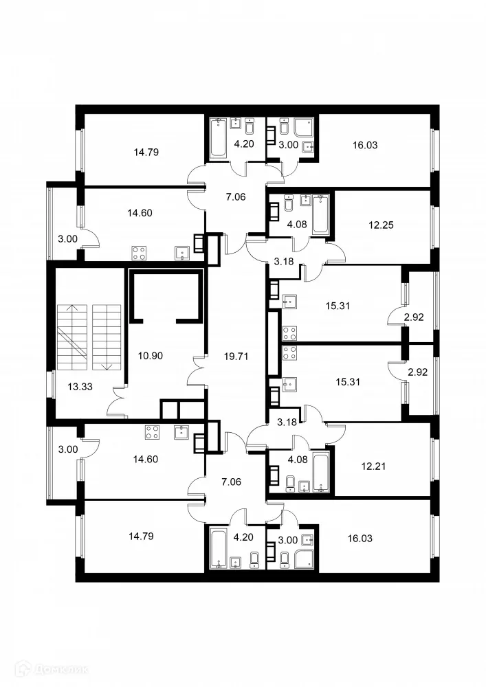 Планировка 1-комнатной квартиры 36.28 м² в ЖК Квартал Заречье, г. Санкт-Петербург — фото 2