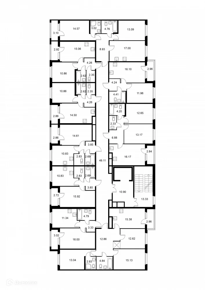 Планировка 1-комнатной квартиры 36.02 м² в ЖК Квартал Заречье, г. Санкт-Петербург — фото 2