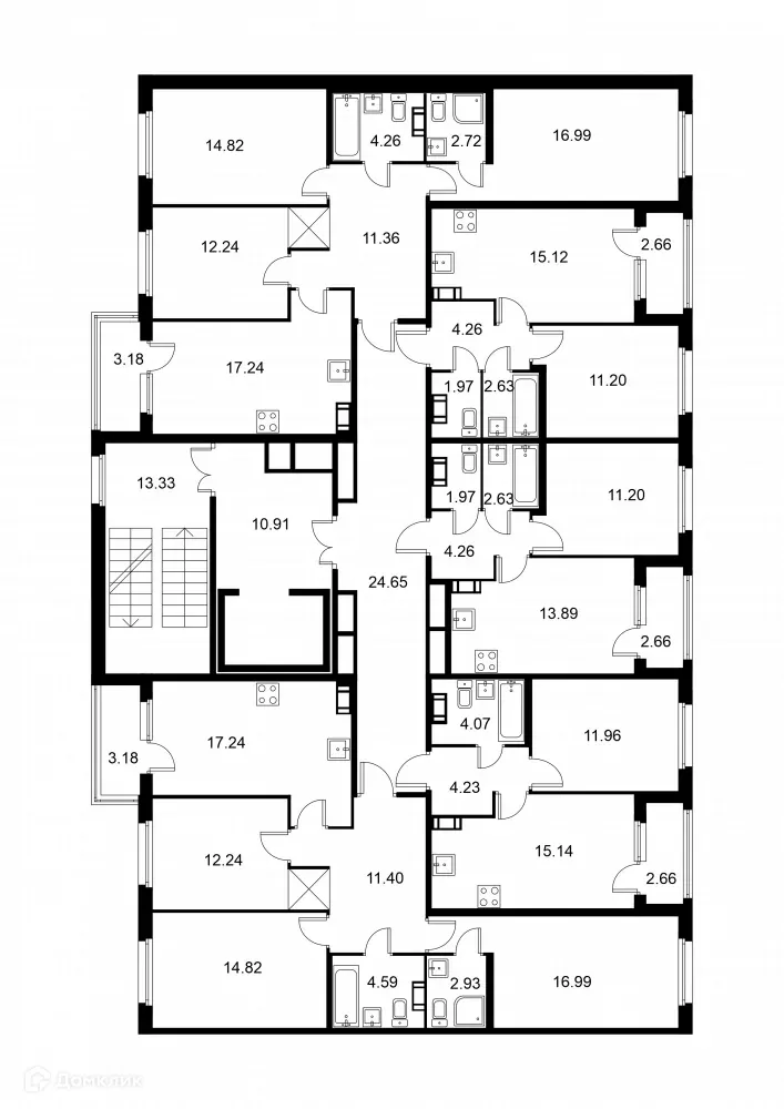 Планировка 3-комнатной квартиры 81.8 м² в ЖК Квартал Заречье, г. Санкт-Петербург — фото 2