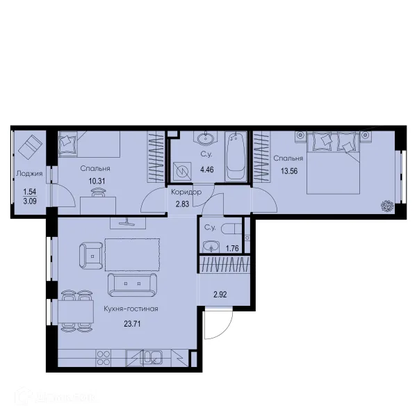 Квартира в ЖК ID Kudrovo II (Айди Кудрово II)