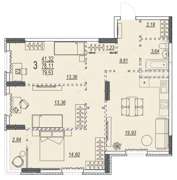 Квартира в ЖК на 35 Гвардейской