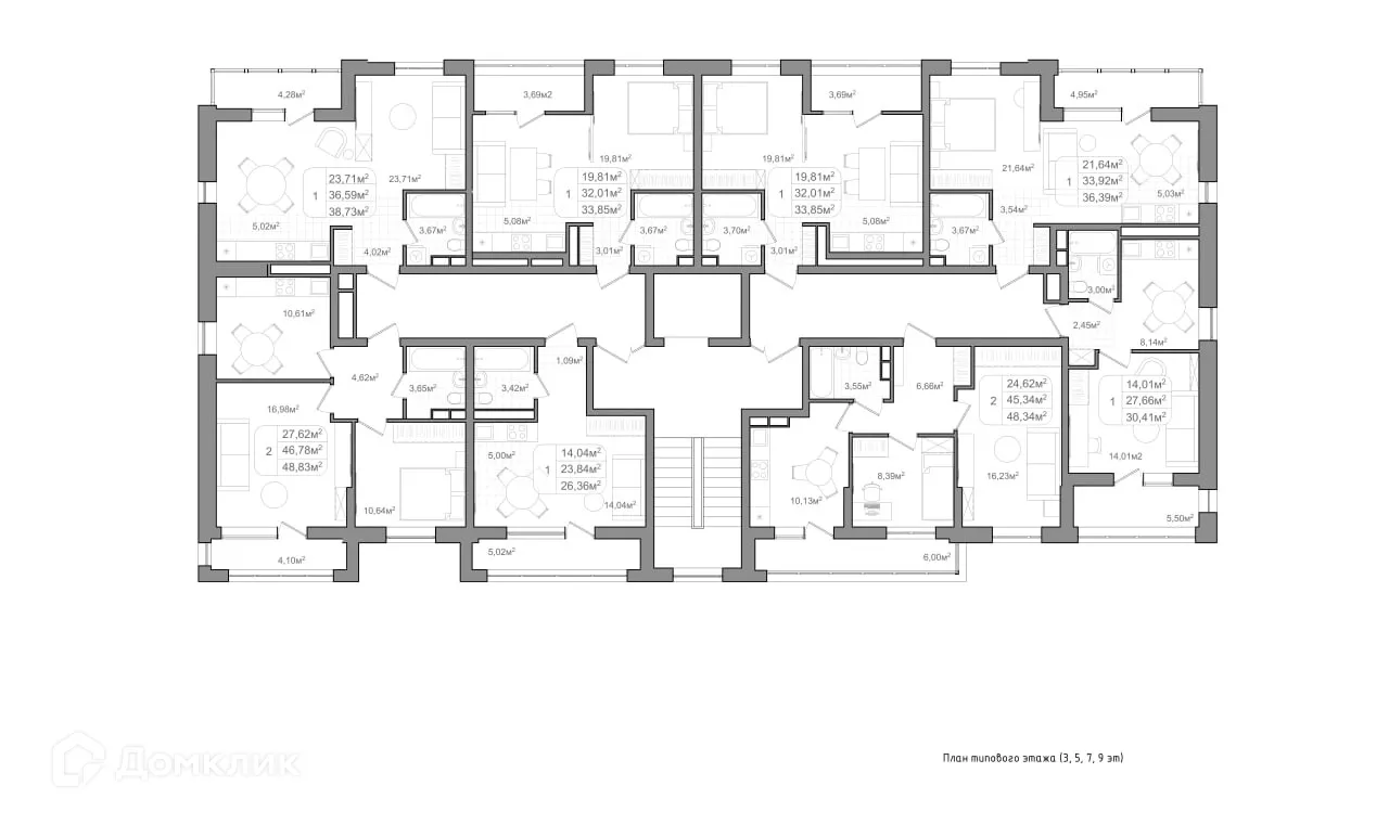 Планировка студии квартиры 38.73 м² в ЖК ФАКУЛЬТЕТ, г. Волгоград — фото 2