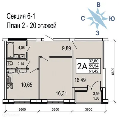 Квартира в ЖК "ВОЛНА 1"