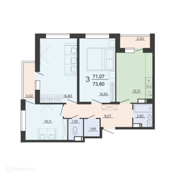 Квартира в ЖК ЖД Чехов