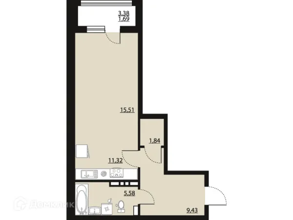 Студия в ЖК "Бунин"